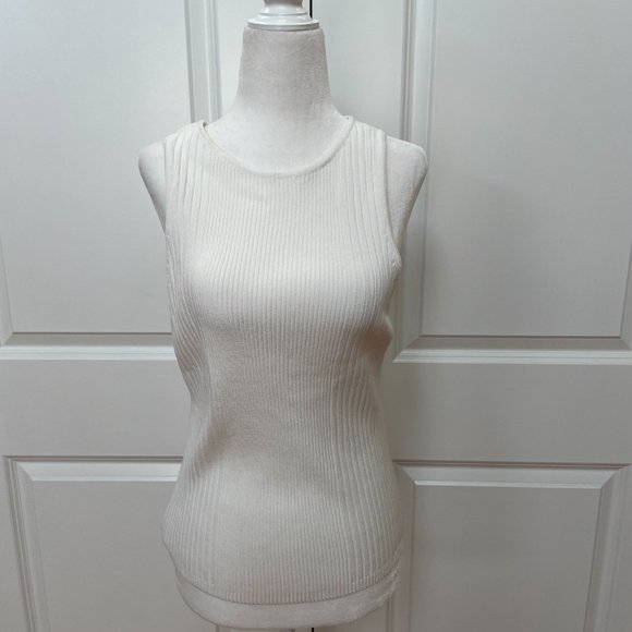 Off White Ribbed Raceback Sweater from Frame - Picture 1 of 6